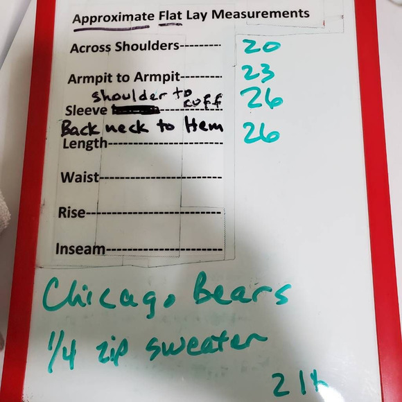 Chicago Bears NFL Pro Line Mens XL 1/4 Zip Sweater Long Sleeve Blue Pockets Logo - Picture 8 of 12